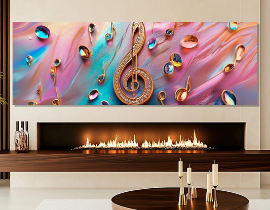 Music Wall Art - Treble Clef Canvas Print | Abstract Music Art, Ready to Hang