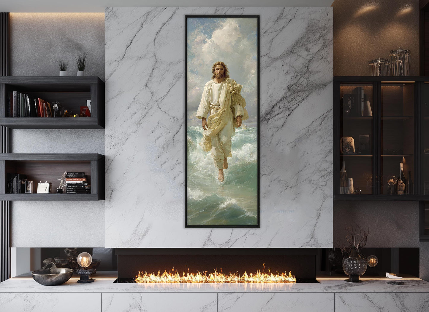 Jesus Walking Canvas Print - Divine Wall Art | Framed & Ready to Hang