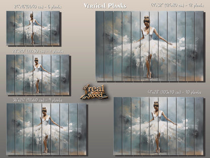 Rustic Wood Wall Art – Dancing Ballerina Painting on Natural Wood Planks