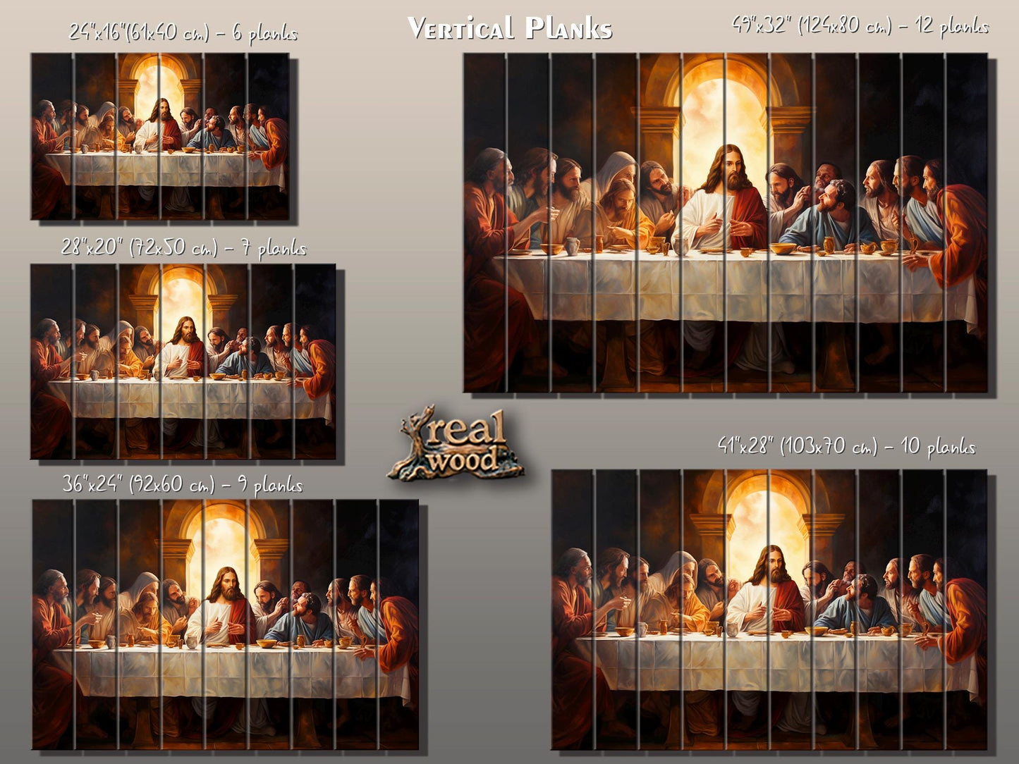Last Supper Wood Art – Rustic Christian Wall Art Printed on Wood Planks