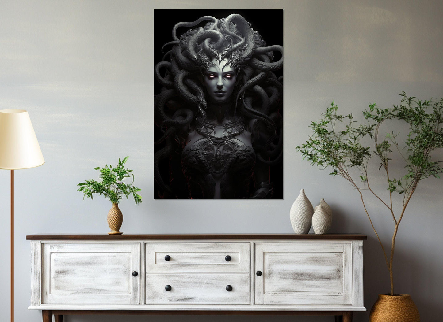 Medusa Gorgon Canvas Print - Greek Mythology Art | Framed & Ready to Hang