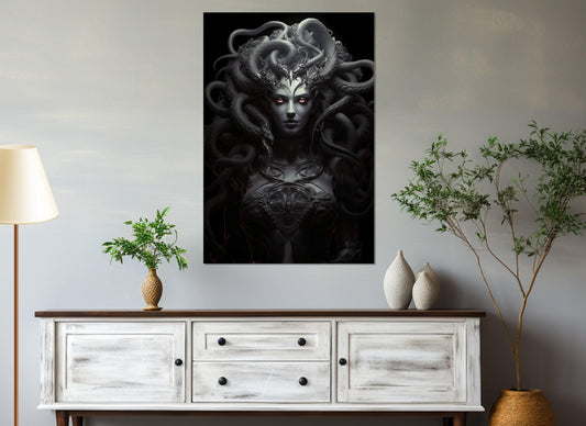 Medusa Gorgon Canvas Print - Greek Mythology Art | Framed & Ready to Hang