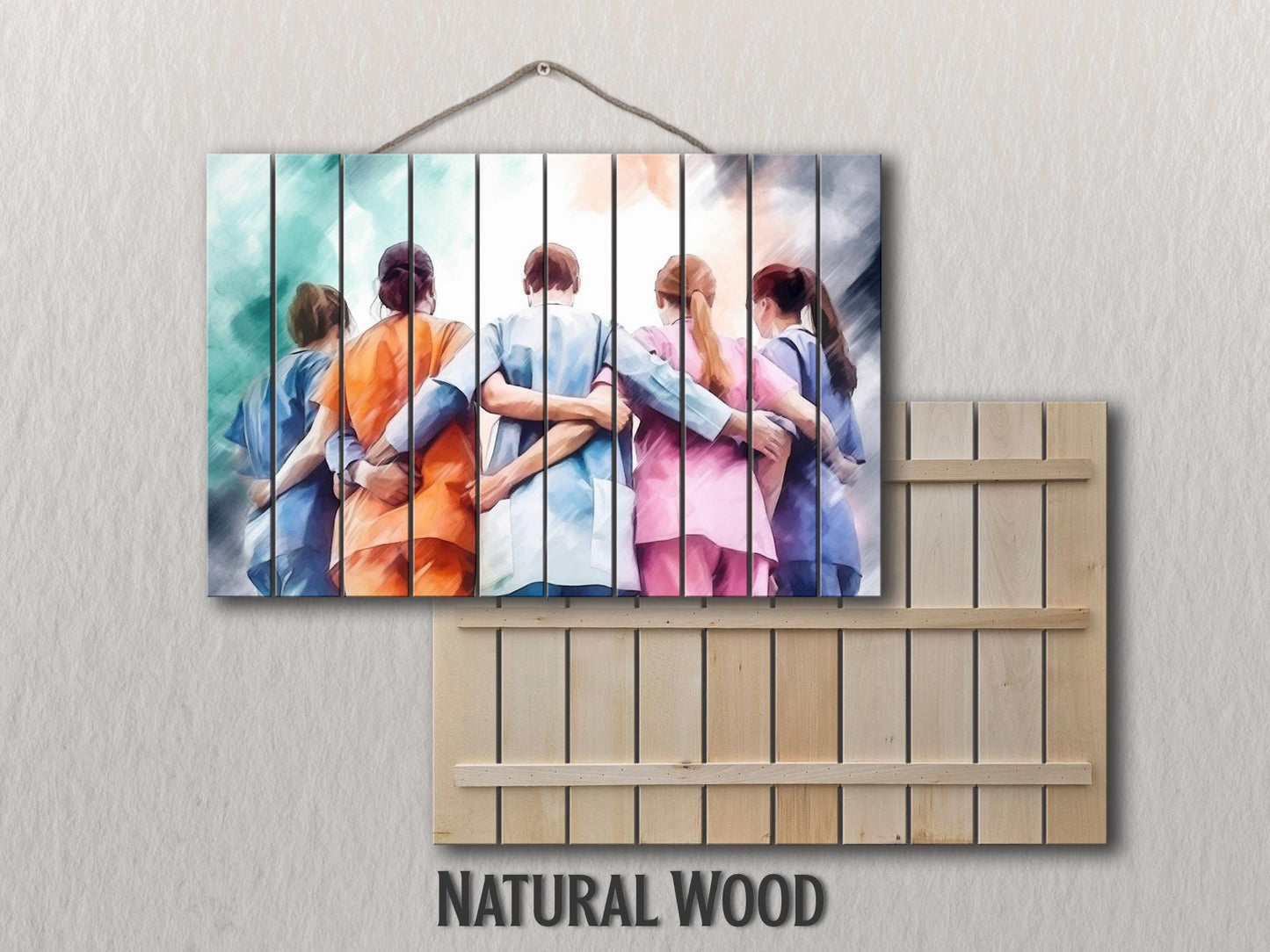 Doctors Wall Art – Modern Hospital Wall Decor on UV Printed Wood Planks