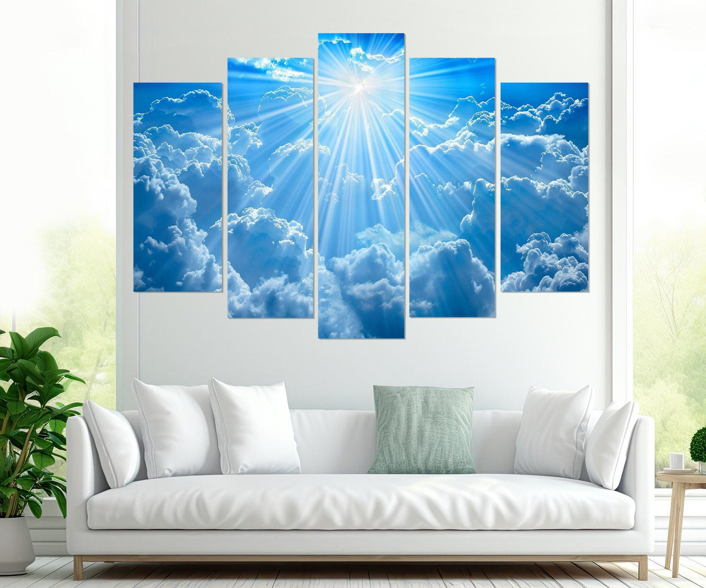Sky Canvas Print – Heavenly Light Beams on Cotton Canvas, Ready to Hang Art