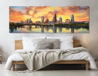 Austin Sunset Canvas Print – Large Abstract Austin Wall Art | Framed & Ready to Hang