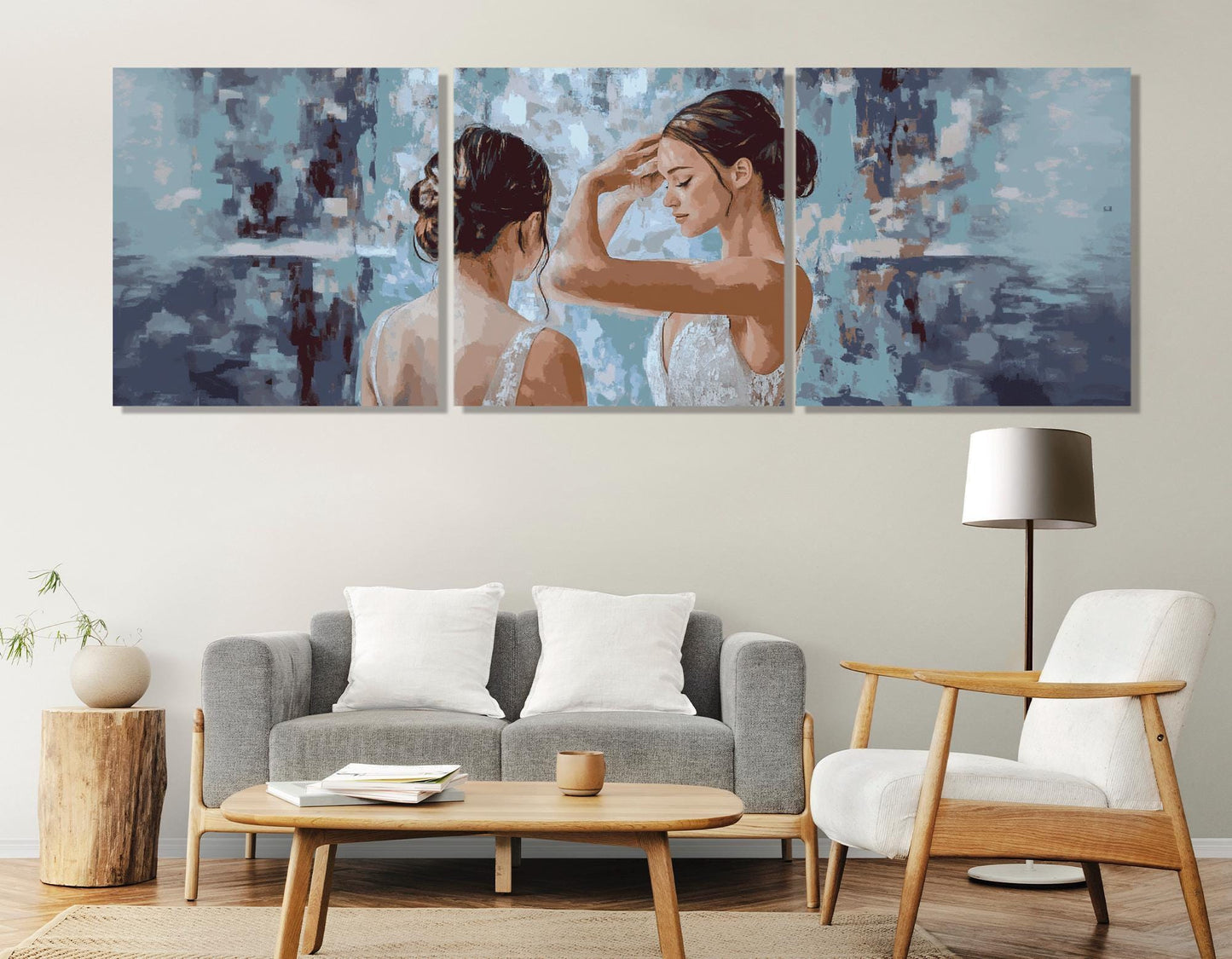 Ballerina Canvas Print – Abstract Ballet Painting on Cotton Canvas | Framed Wall Art