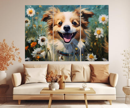 Puppy Canvas Print - Cute Puppy Painting on High Quality Cotton Canvas | Ready to Hang