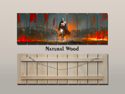 Richard Lionheart Crusader Battle Print on Wood