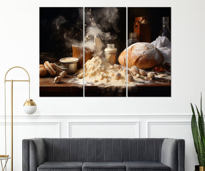 Bakery Wall Decor – Bread Canvas Print | Framed Kitchen Baking Art Gift