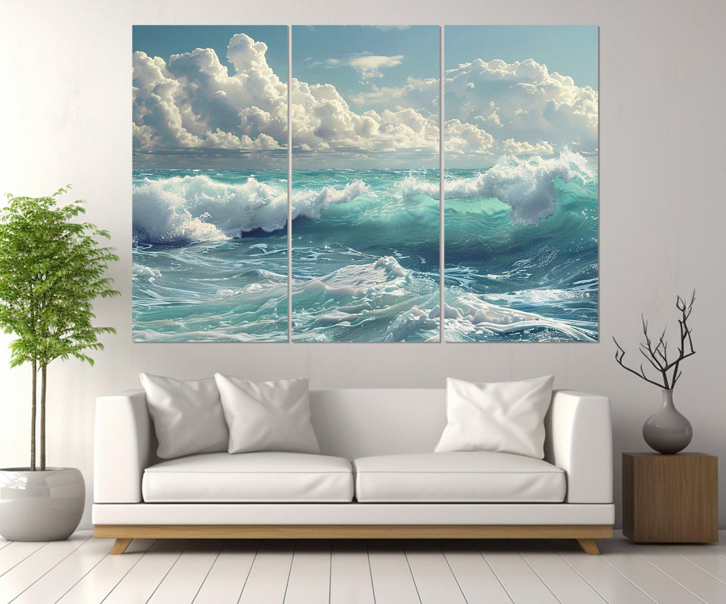 Ocean Canvas Art - Sea Waves Print | Gallery Wrapped Canvas, Ready to Hang