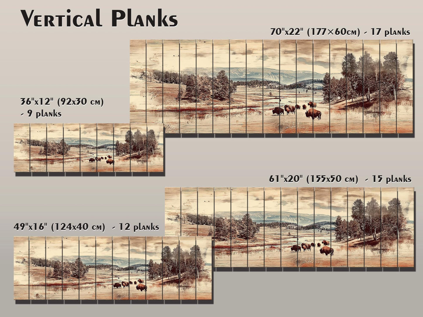 Yellowstone Wood Print – Rustic Wall Decor on Natural Wood Art Panel