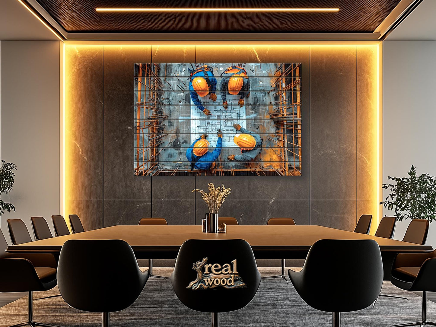 Architect Wood Wall Art – Natural Wood Wall Decor | Builder Gift Idea On Wood