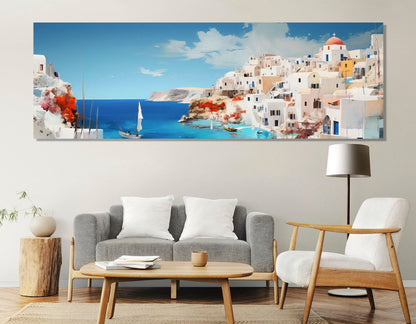Santorini Wall Art – Large Canvas Print, Gallery Wrapped & Ready to Hang