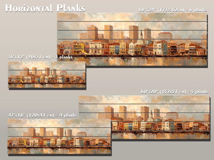 French Quarter Wood Print – New Orleans Rustic Wood Decor Beige Wall Art