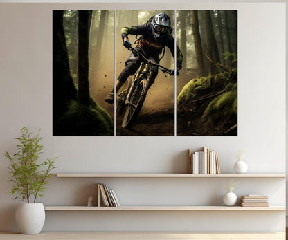 Mountain Bike Canvas Print - Downhill Bike Poster | Velo Sport Wall Art Framed