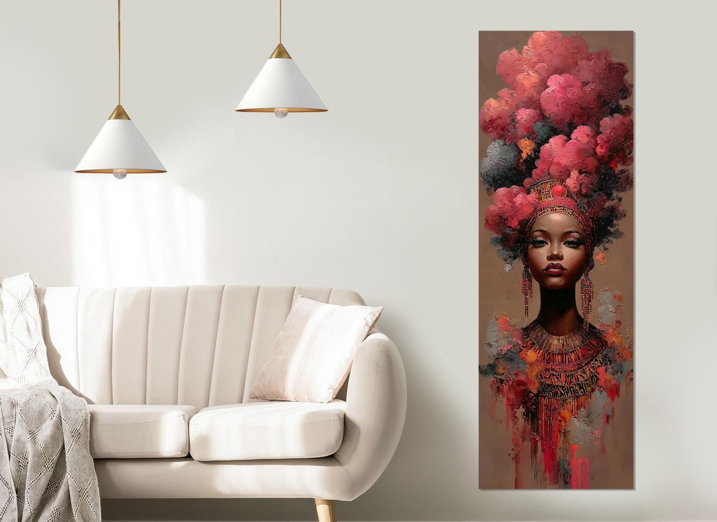 African Woman Portrait Canvas – Framed Canvas Print | Tribal Wall Art, Ready to Hang