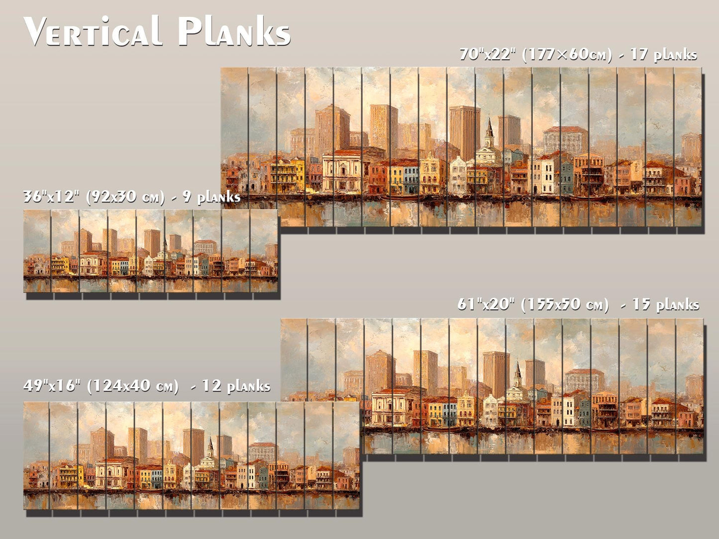 French Quarter Wood Print – New Orleans Rustic Wood Decor Beige Wall Art