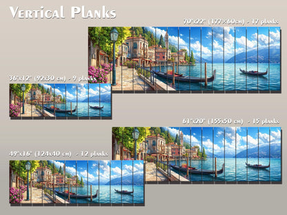 Lake Como In Italy Print On Natural Wood- Landscape Wall Art