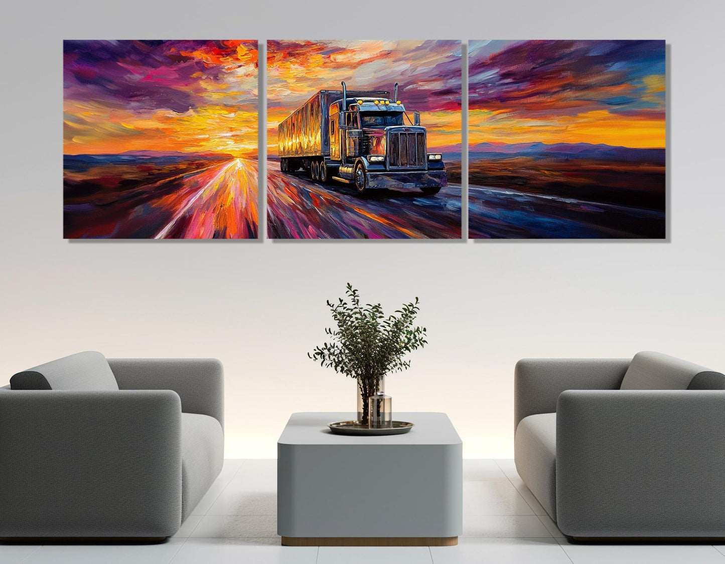 Truck Canvas Print – Logistics Wall Art | Framed & Ready to Hang Cotton Canvas