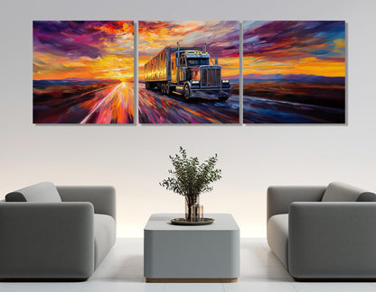 Truck Canvas Print – Logistics Wall Art | Framed & Ready to Hang Cotton Canvas