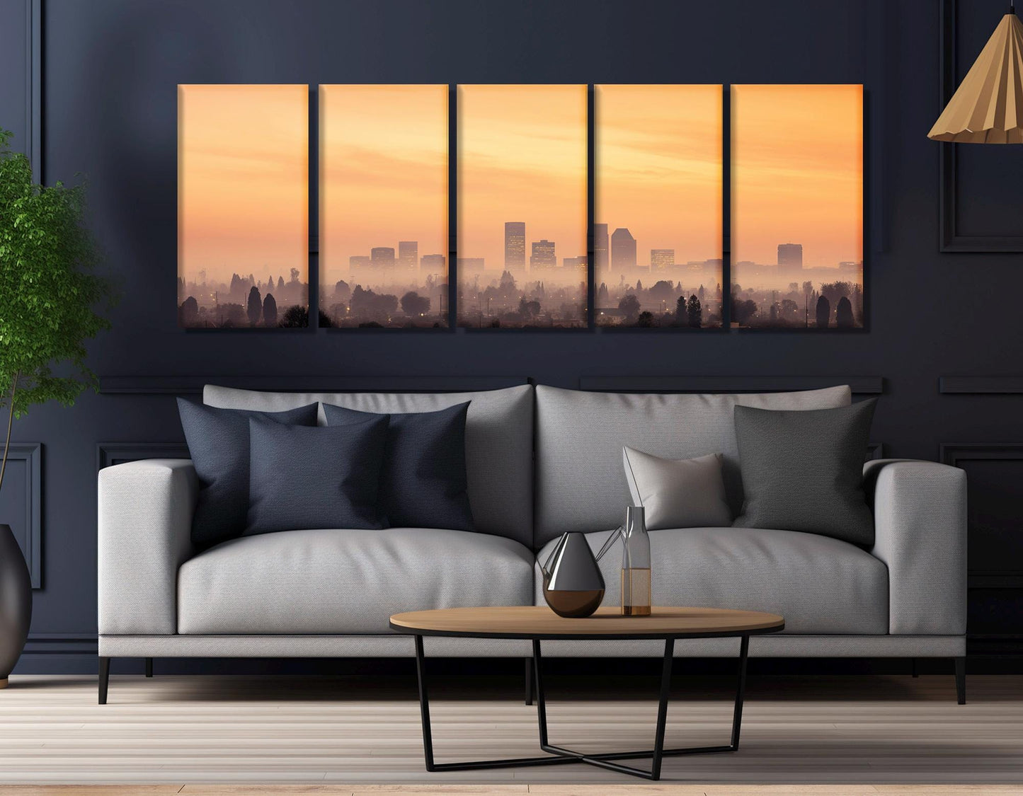 Fresno Canvas Print – Abstract Fresno Skyline Painting | Framed & Ready to Hang