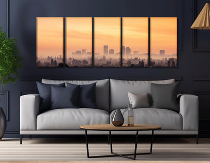 Fresno Canvas Print – Abstract Fresno Skyline Painting | Framed & Ready to Hang