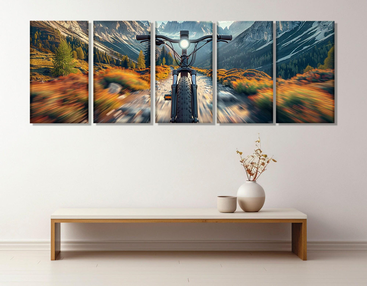 Downhill Bike Wall Art – Mountain Bike Print | Framed Canvas Art, Ready to Hang