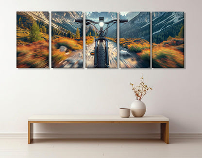 Downhill Bike Wall Art – Mountain Bike Print | Framed Canvas Art, Ready to Hang