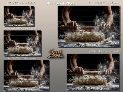 Wood Wall Art - Cooking Wall Art Printed on Wood, Pizza Wall Art, Kitchen Wall Decor, Chef Gift, Pizzeria Decor, Cook Gift, Kitchen Print
