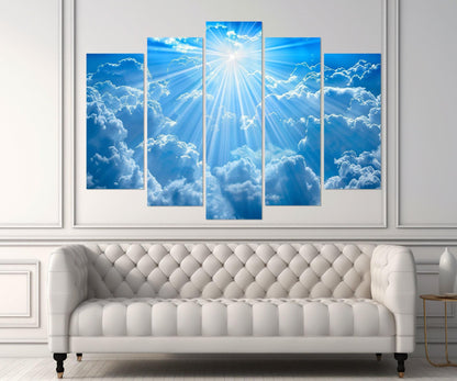 Sky Canvas Print – Heavenly Light Beams on Cotton Canvas, Ready to Hang Art