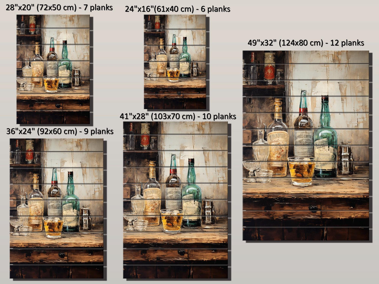 Rustic Bar Print on Natural Wood – Bar Wall Art