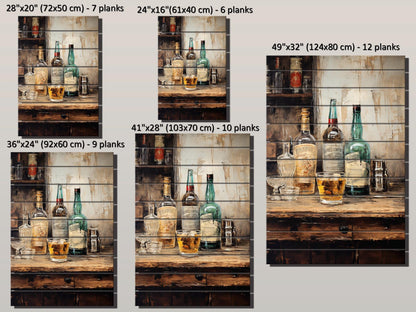 Rustic Bar Print on Natural Wood – Bar Wall Art
