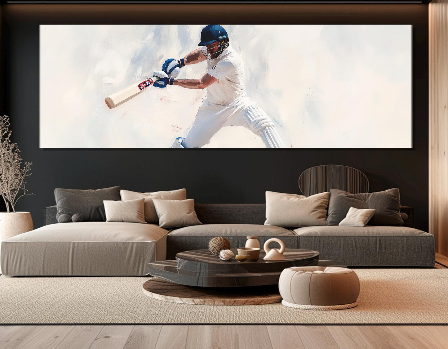 Cricket Wall Art – Impressionist Cricket Canvas Print | Framed Floating Frame Ready to Hang