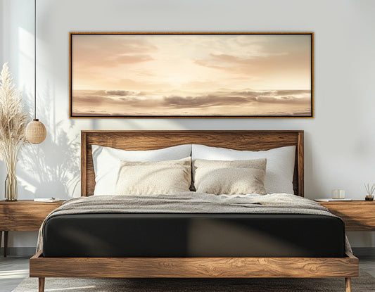Sepia Ocean Canvas Print – Large Framed Canvas Art | Dramatic Sea Painting