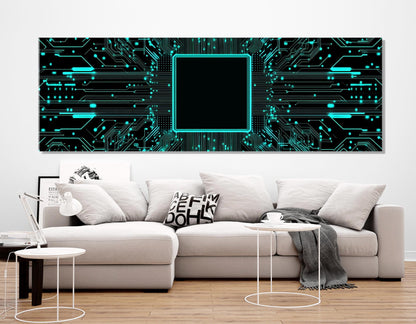 Minimalist Microcircuit Canvas – Abstract Tech Poster | High Quality Cotton Canvas Art