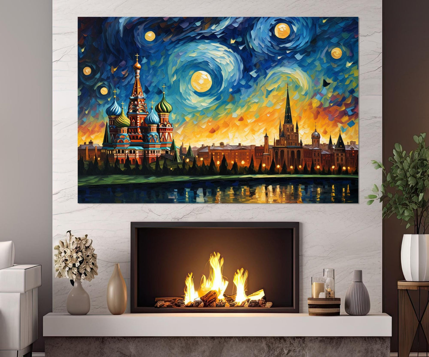 Moscow Canvas Print – Abstract City Skyline Art | Framed Cotton Gallery Wrapped Wall Art
