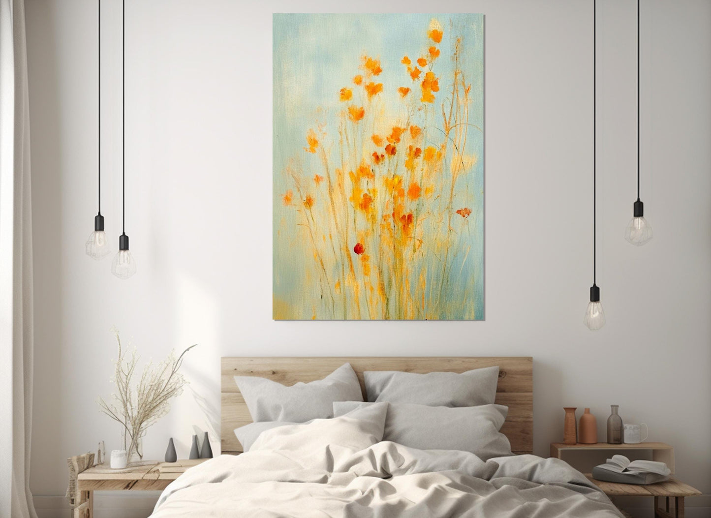 Wildflowers Canvas Print – Floral Wall Art | Soft Tones Painting, Ready to Hang