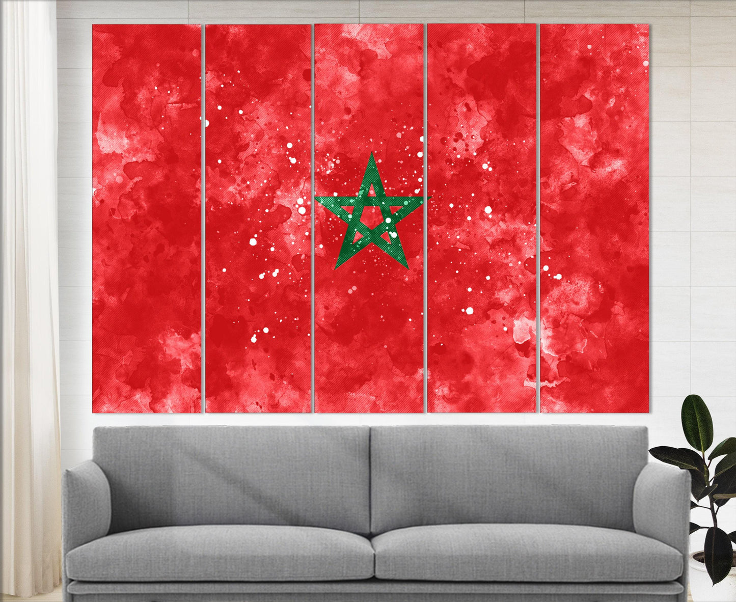 Morocco Flag Canvas Print - Framed Ready to Hang | High Quality Cotton Wall Art