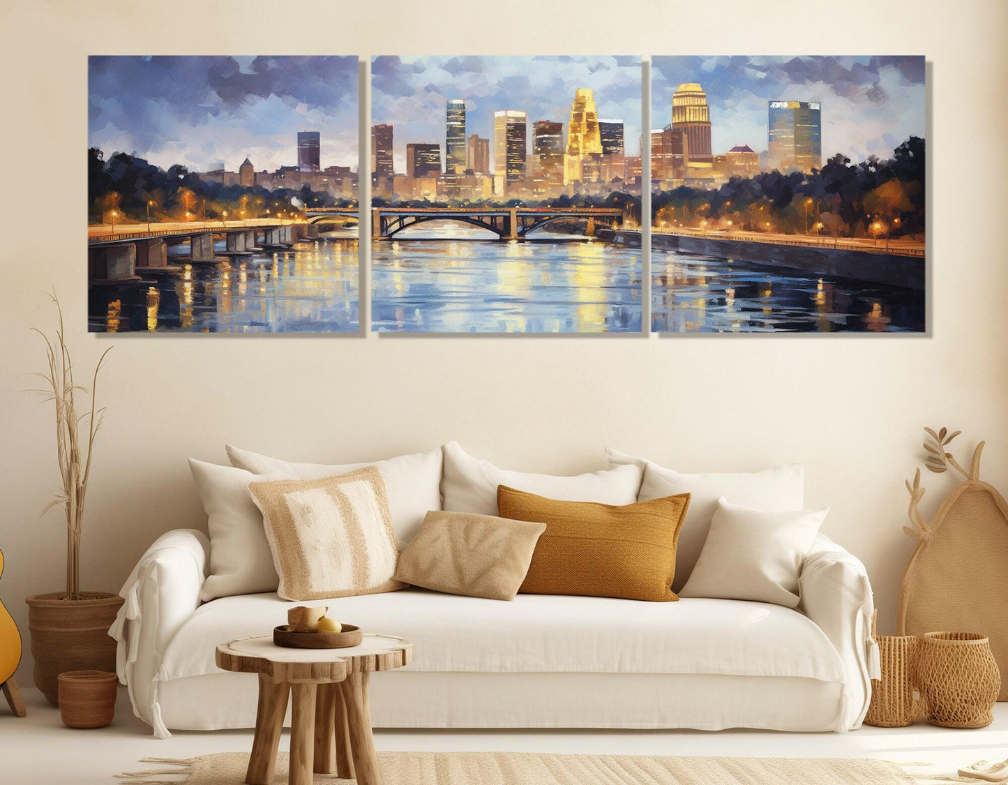Minneapolis Canvas Print – Large Framed Cotton Canvas Wall Art | Abstract City Painting