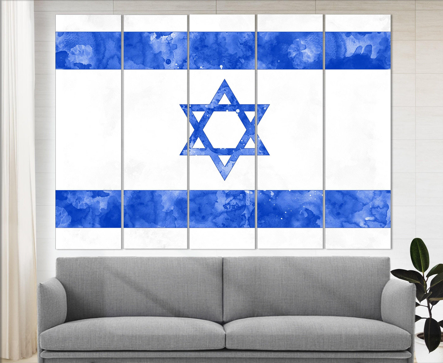 Israel Flag Canvas | Framed Cotton Print - Ready to Hang Patriotic Wall Art