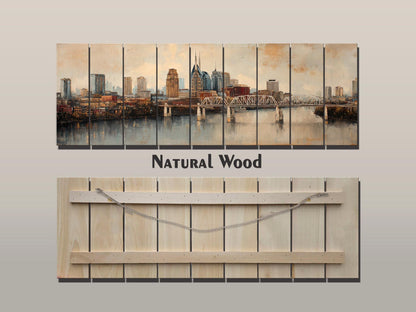 Salt Lake City Wood Print – Panoramic Cityscape on Distressed Rustic Wood Art