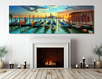 Venice Canvas Print – Vintage Gondola Painting | Ready to Hang Framed Art
