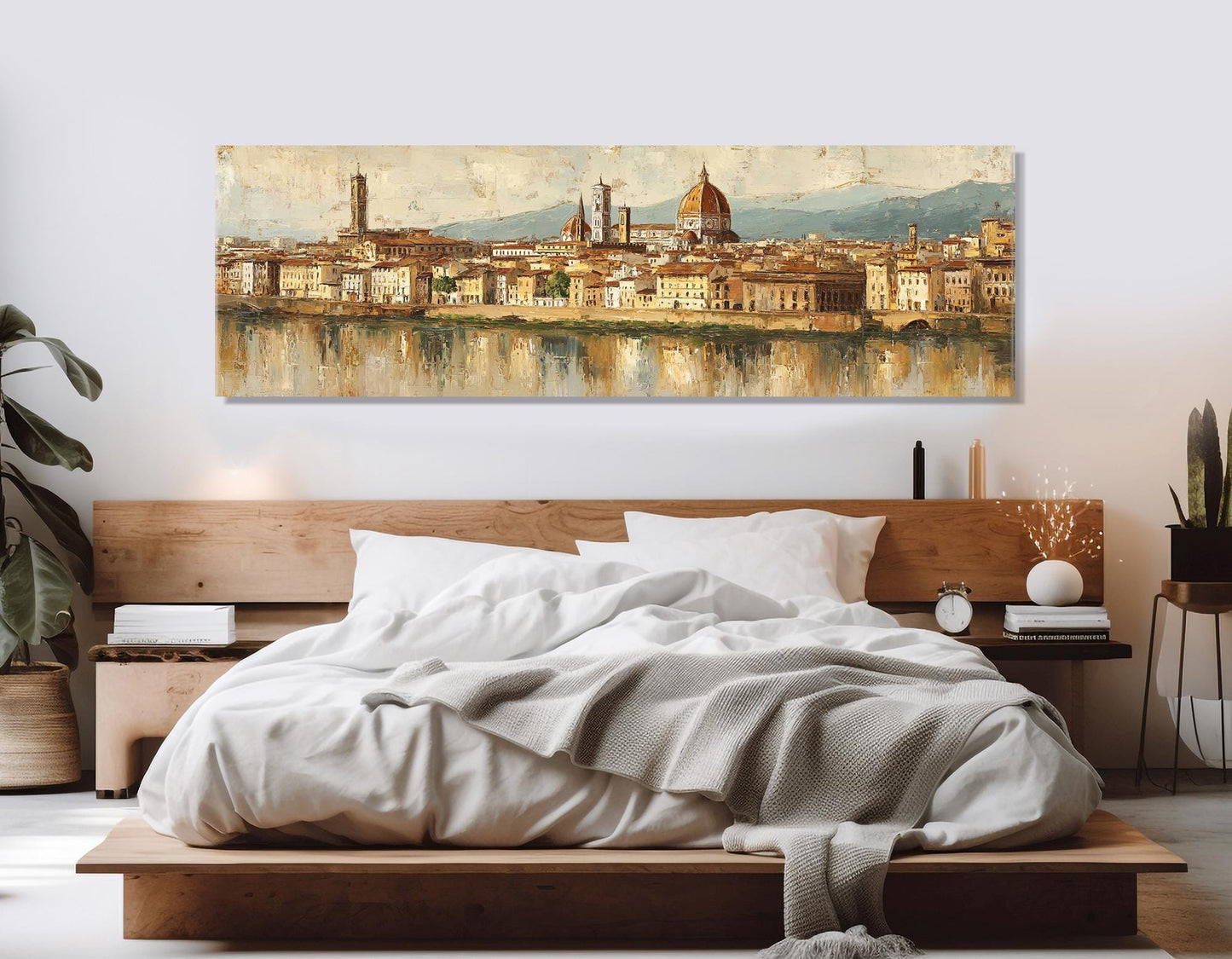 Florence Canvas Print – Retro Duomo Canvas Art With Arno River Painting, Ready to Hang