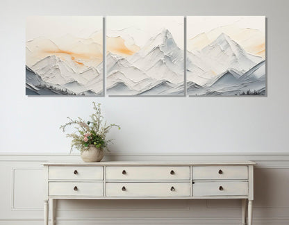 Mountains Canvas Print - Soft Tones Painting | Framed Contemporary Wall Art, Gallery Wrapped Canvas