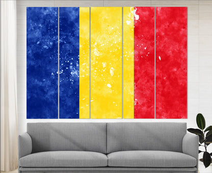 Romania Flag Canvas Print - Framed Romania Wall Art | Ready to Hang Cotton Canvas