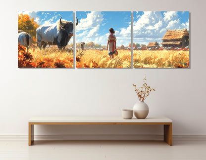 Abstract Farmhouse Canvas Print – Rustic Wall Art | Framed & Ready to Hang