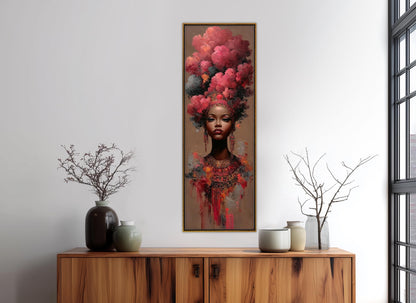 African Woman Portrait Canvas – Framed Canvas Print | Tribal Wall Art, Ready to Hang