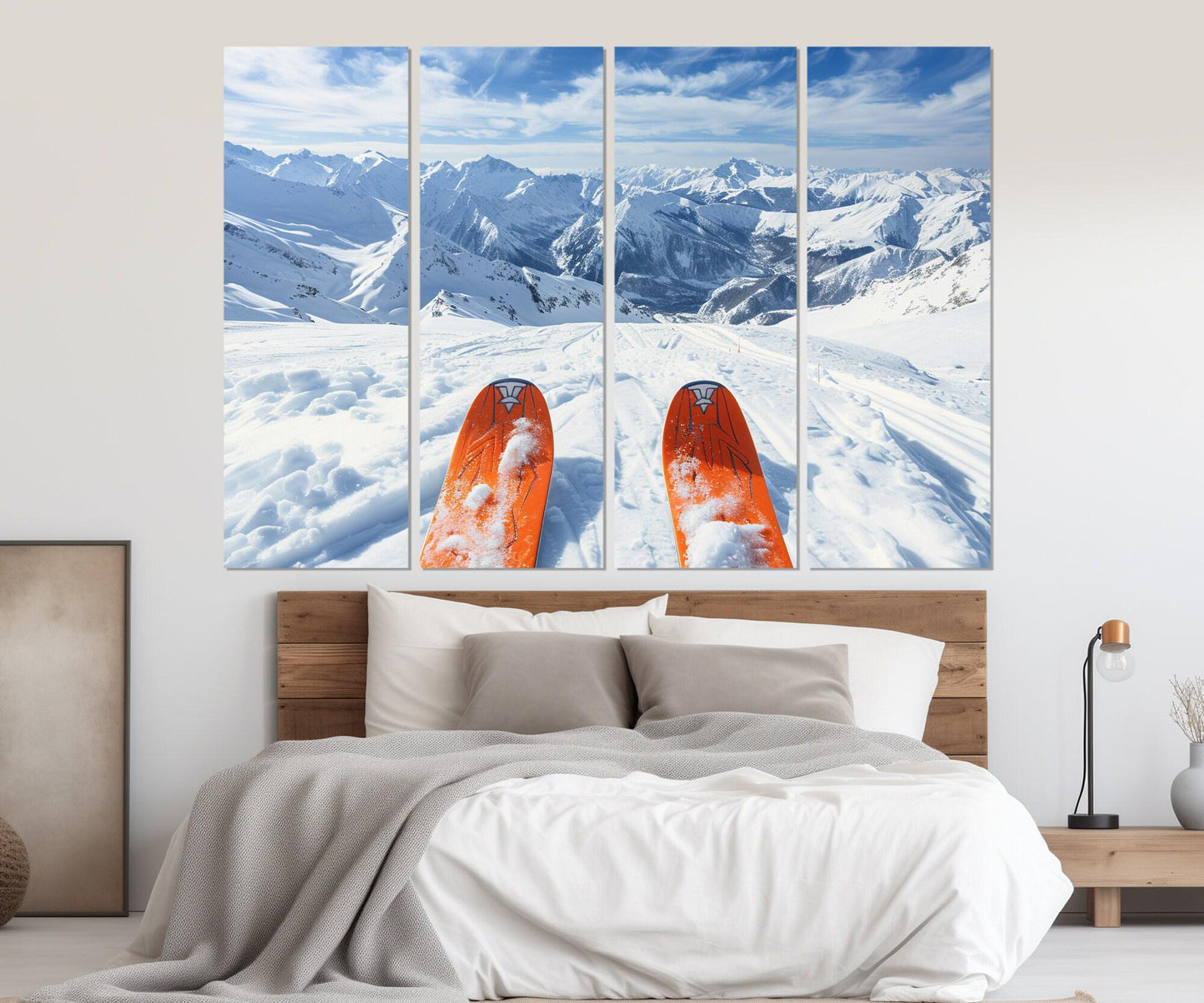 Skiing Wall Art - POV Ski Riding Canvas Print | Framed Ski Instructor Gift