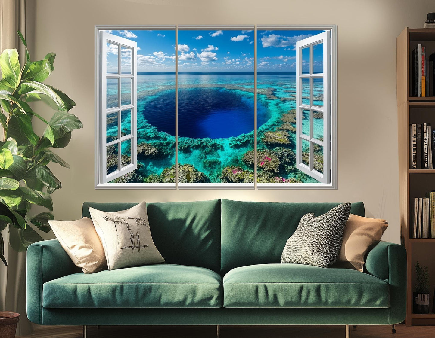 Belize Wall Art – Great Blue Hole Canvas Print | Framed, Ready to Hang