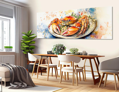 Crab Canvas Print – Platter of Crab Art | Kitchen Wall Art, Ready to Hang
